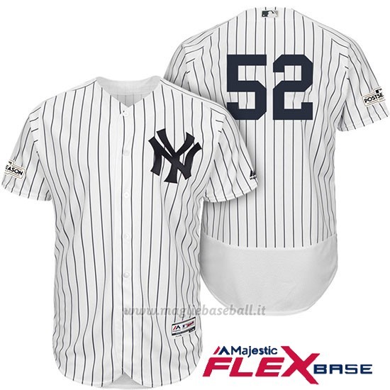Maglia Baseball Uomo New York Yankees 2017 Postseason C.c. Sabathia Bianco Flex Base